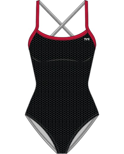 Girls' Swimsuit (Black/Red (002))